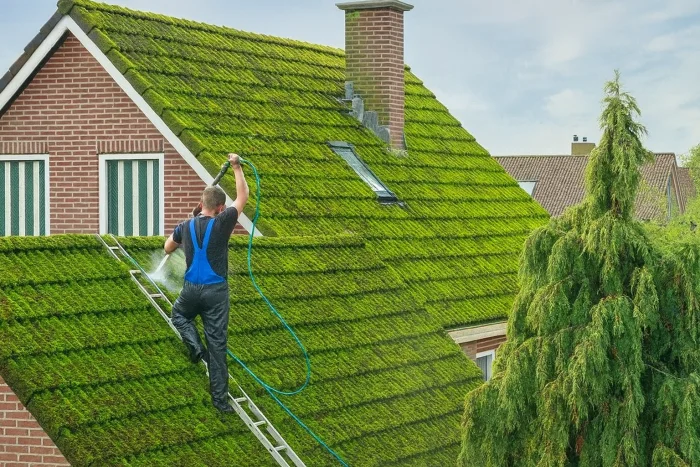 Dachentmoosung in München 81245 und Wartung der Dachrinnen